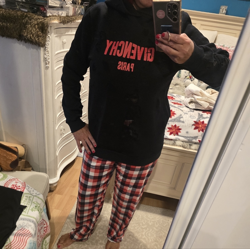 Givenchy Destroit Black and Red Hoodie
